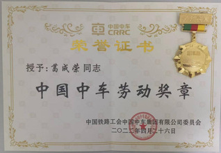 葛成荣，中国中车集团劳动奖章（...
